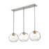 Z-Lite Chloe 3 Light Linear Chandelier in Brushed Nickel Finish Model: 490P10-3L-BN