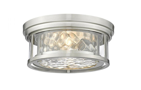 Z-Lite Clarion 2 Light Flush Mount in Brushed Nickel Finish Model: 493F2-BN