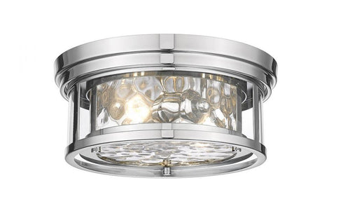 Z-Lite Clarion 2 Light Flush Mount in Brushed Nickel Finish Model: 493F2-BN