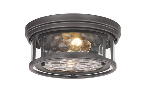 Z-Lite Clarion 2 Light Flush Mount in Brushed Nickel Finish Model: 493F2-BN