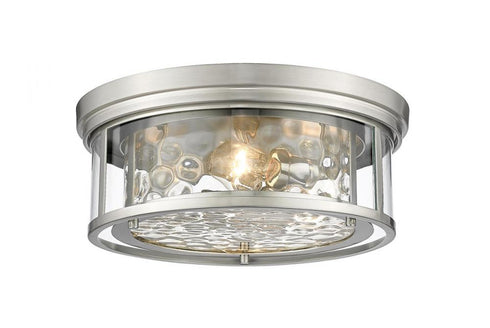 Z-Lite Clarion 3 Light Flush Mount in Brushed Nickel Finish Model: 493F3-BN