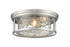 Z-Lite Clarion 3 Light Flush Mount in Brushed Nickel Finish Model: 493F3-BN
