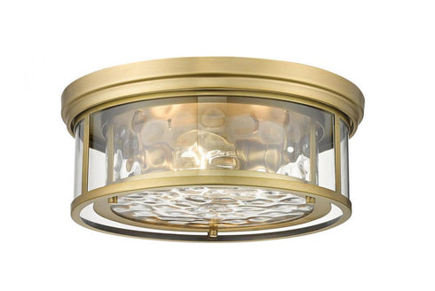 Z-Lite Clarion 3 Light Flush Mount in Brushed Nickel Finish Model: 493F3-BN