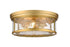 Z-Lite Clarion 3 Light Flush Mount in Brushed Nickel Finish Model: 493F3-BN