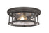 Z-Lite Clarion 3 Light Flush Mount in Brushed Nickel Finish Model: 493F3-BN