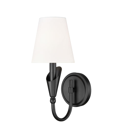 Z-Lite Claudelle 1 Light Wall Sconce in Matte Black Finish Model: 4014-1S-MB