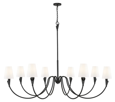 Z-Lite Claudelle 8 Light Chandelier in Matte Black Finish Model: 4014-65MB