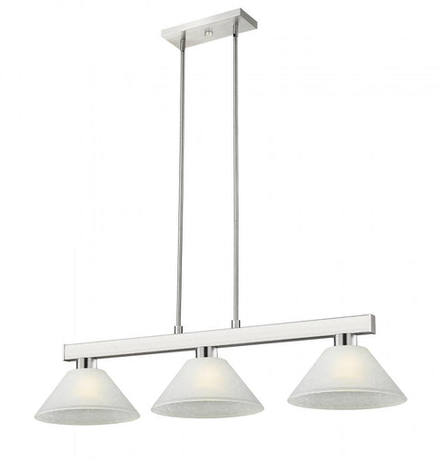Z-Lite Cobalt 3 Light Billiard in Brushed Nickel Finish Model: 152BN-AMO14
