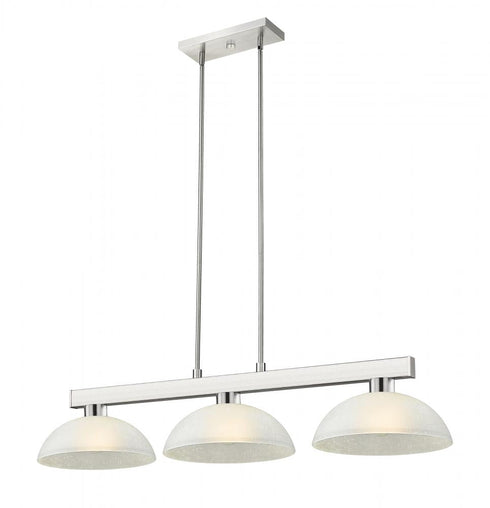 Z-Lite Cobalt 3 Light Billiard in Brushed Nickel Finish Model: 152BN-DMO14