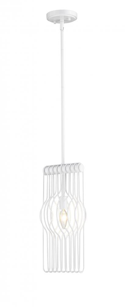 Z-Lite Contour 1 Light Pendant in White Finish Model: 801MP-WH