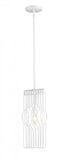 Z-Lite Contour 1 Light Pendant in White Finish Model: 801MP-WH