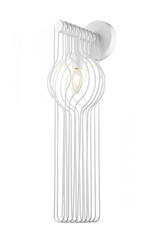Z-Lite Contour 1 Light Wall Sconce in White Finish Model: 801-1SL-WH