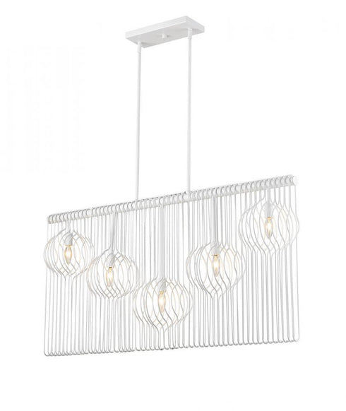 Z-Lite Contour 5 Light Linear Chandelier in White Finish Model: 801-5L-WH