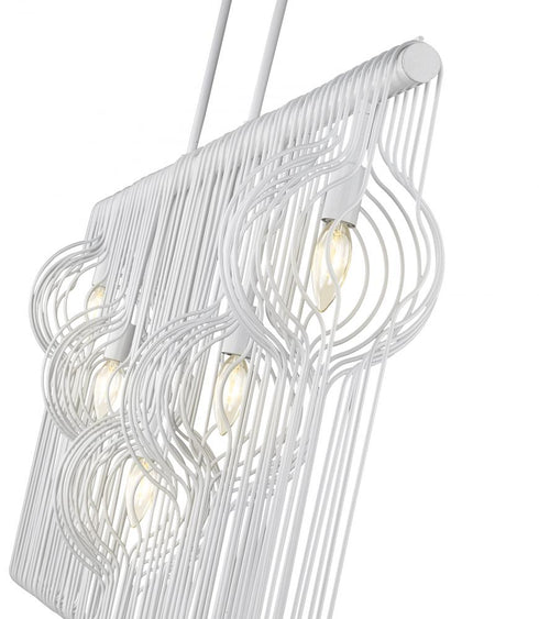 Z-Lite Contour 5 Light Linear Chandelier in White Finish Model: 801-5L-WH