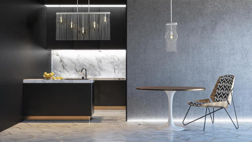 Z-Lite Contour 5 Light Linear Chandelier in White Finish Model: 801-5L-WH
