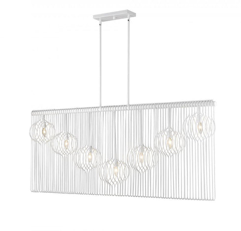 Z-Lite Contour 7 Light Linear Chandelier in White Finish Model: 801-7L-WH