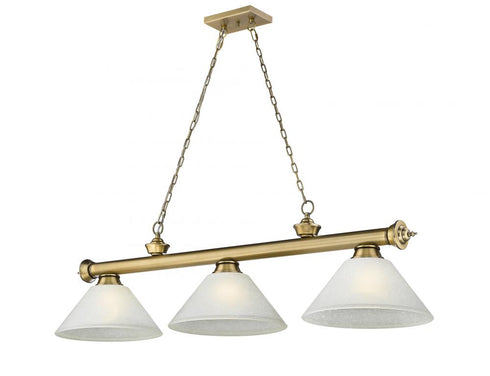 Z-Lite Cordon 3 Light Billiard in Brushed Nickel Finish Model: 2306-3BN-AMO14