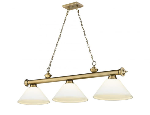 Z-Lite Cordon 3 Light Billiard in Brushed Nickel Finish Model: 2306-3BN-AMO14