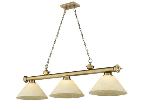 Z-Lite Cordon 3 Light Billiard in Brushed Nickel Finish Model: 2306-3BN-AMO14