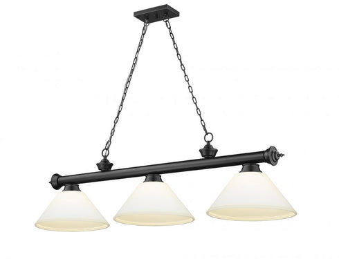 Z-Lite Cordon 3 Light Billiard in Brushed Nickel Finish Model: 2306-3BN-AMO14