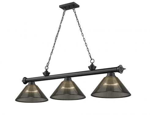 Z-Lite Cordon 3 Light Billiard in Brushed Nickel Finish Model: 2306-3BN-ARBG