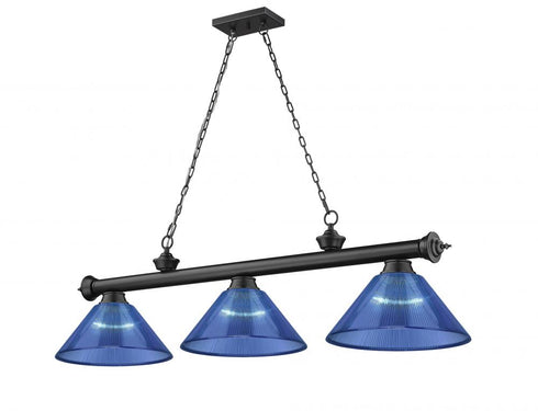 Z-Lite Cordon 3 Light Billiard in Brushed Nickel Finish Model: 2306-3BN-ARBG