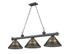 Z-Lite Cordon 3 Light Billiard in Brushed Nickel Finish Model: 2306-3BN-ARBG