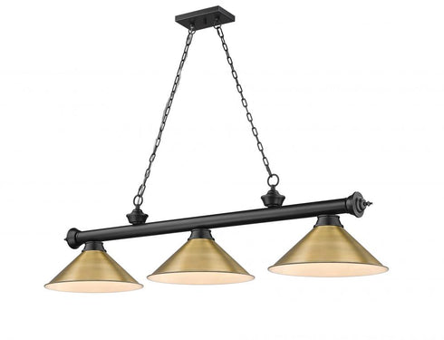 Z-Lite Cordon 3 Light Billiard in Brushed Nickel Finish Model: 2306-3BN-BN15