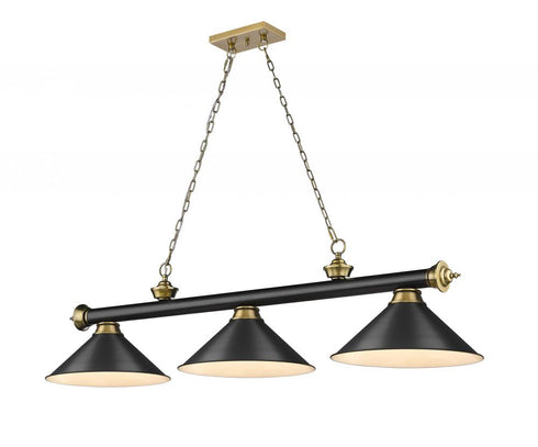 Z-Lite Cordon 3 Light Billiard in Brushed Nickel Finish Model: 2306-3BN-BN15