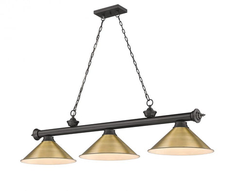 Z-Lite Cordon 3 Light Billiard in Brushed Nickel Finish Model: 2306-3BN-BN15