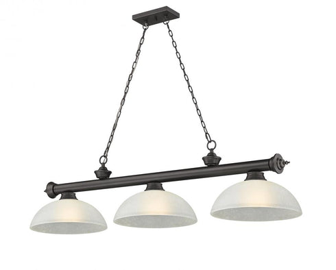 Z-Lite Cordon 3 Light Billiard in Brushed Nickel Finish Model: 2306-3BN-DMO14