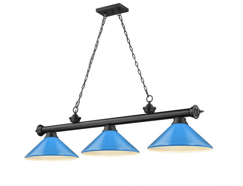 Z-Lite Cordon 3 Light Billiard in Brushed Nickel Finish Model: 2306-3BN-MEB
