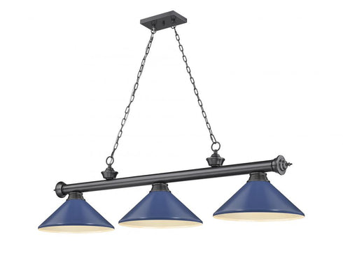 Z-Lite Cordon 3 Light Billiard in Brushed Nickel Finish Model: 2306-3BN-MEB
