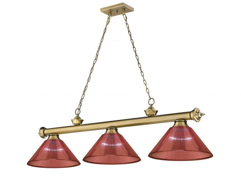 Z-Lite Cordon 3 Light Billiard in Brushed Nickel Finish Model: 2306-3BN-PGR