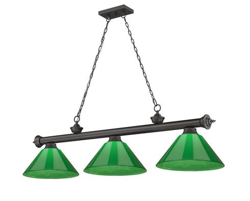 Z-Lite Cordon 3 Light Billiard in Brushed Nickel Finish Model: 2306-3BN-PGR