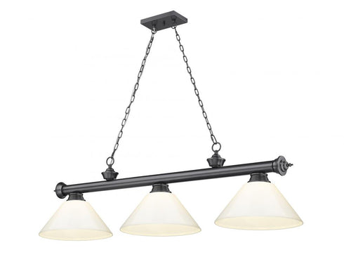 Z-Lite Cordon 3 Light Billiard in Brushed Nickel Finish Model: 2306-3BN-PGR