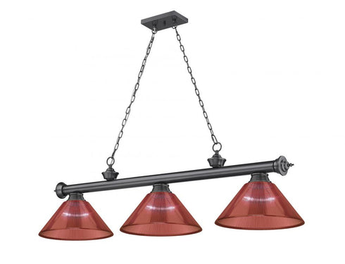 Z-Lite Cordon 3 Light Billiard in Brushed Nickel Finish Model: 2306-3BN-PGR