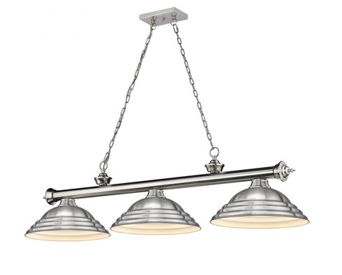 Z-Lite Cordon 3 Light Billiard in Brushed Nickel Finish Model: 2306-3BN-SBN