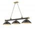 Z-Lite Cordon 3 Light Billiard in Brushed Nickel Finish Model: 2306-3BN-SBN