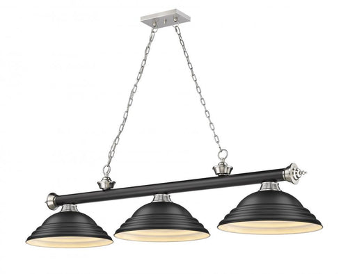 Z-Lite Cordon 3 Light Billiard in Brushed Nickel Finish Model: 2306-3BN-SBN