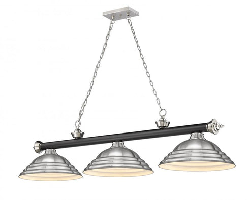 Z-Lite Cordon 3 Light Billiard in Brushed Nickel Finish Model: 2306-3BN-SBN