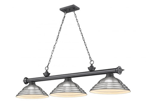 Z-Lite Cordon 3 Light Billiard in Brushed Nickel Finish Model: 2306-3BN-SBN