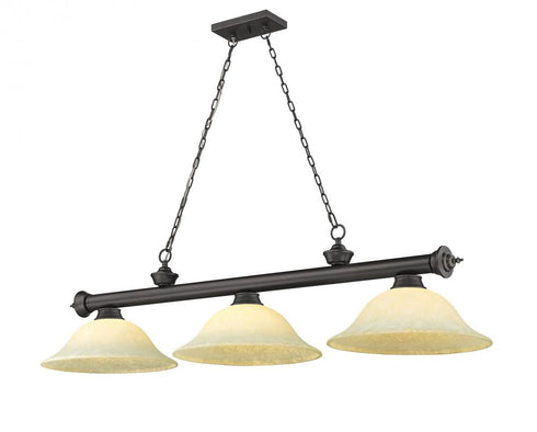 Z-Lite Cordon 3 Light Billiard in Brushed Nickel Finish Model: 2306-3BN-WM16