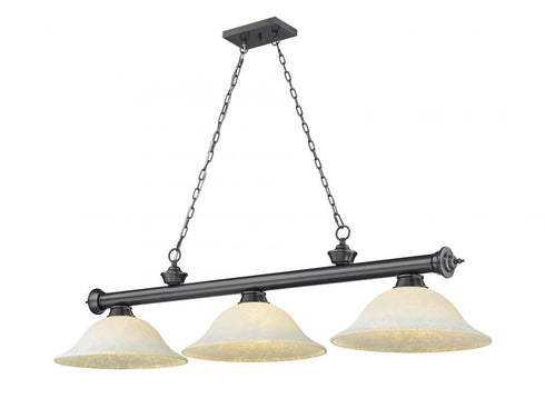 Z-Lite Cordon 3 Light Billiard in Brushed Nickel Finish Model: 2306-3BN-WM16
