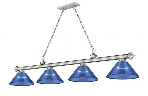 Z-Lite Cordon 4 Light Billiard in Brushed Nickel Finish Model: 2306-4BN-ARDB