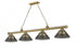 Z-Lite Cordon 4 Light Billiard in Brushed Nickel Finish Model: 2306-4BN-ARDB