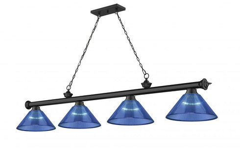 Z-Lite Cordon 4 Light Billiard in Brushed Nickel Finish Model: 2306-4BN-ARDB