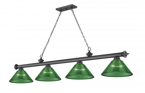 Z-Lite Cordon 4 Light Billiard in Brushed Nickel Finish Model: 2306-4BN-ARDB
