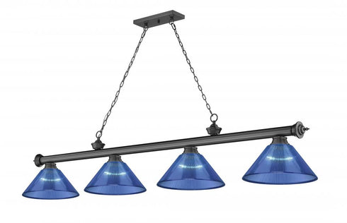 Z-Lite Cordon 4 Light Billiard in Brushed Nickel Finish Model: 2306-4BN-ARDB
