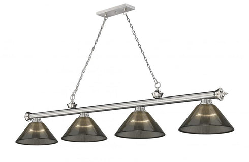 Z-Lite Cordon 4 Light Billiard in Brushed Nickel Finish Model: 2306-4BN-ARDB